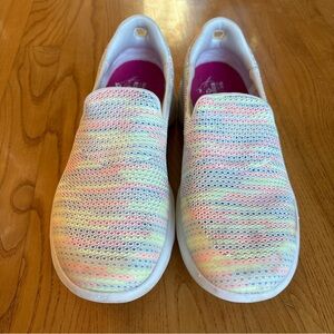 Skechers Go Walk Shoes Evolution Ultra Gladd White Multi Colorful Womens Sz 8.5